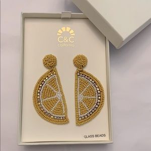 NWT and box! Eye catching lemon wedge earrings!